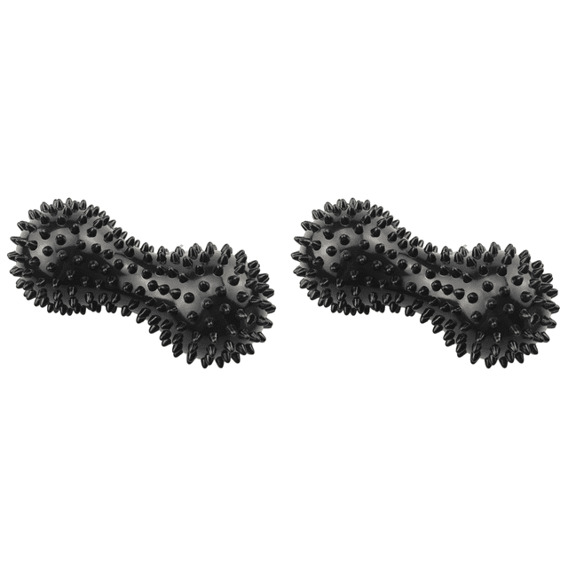 Massage Spiky Ball Peanut Peanut Roller para reflexología de estrés Negro