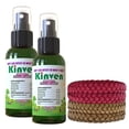 thumbnail image 1 of Kinven Bracelets and Spray Pack for Mosquito - 2 x 2oz Spray Bottle + 4 Bracelets, Brown/Red, Great Looking, Insect Wristband & Spray, Waterproof, Indoor Outdoor Protection for Adults & Kids, 1 of 5