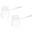 thumbnail image 6 of 2pcs Side Handle Coffee Pot Delicate Glass Milk Pot Heat Resistant Teapot Random Style, 6 of 6