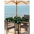 thumbnail image 2 of Outdoor Tablecloth with Umbrella Hole and Zipper, St Patricks Day Square Table Cloth 54x54 Inch Waterproof Tablecloth, Spring Farmhouse Country Green Shamrock Picnic Table Cover for Patio Camping, 2 of 7