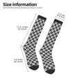 thumbnail image 2 of Naloa Checkerboard With Snowflake 1 Knee Socks, High Socks Long Stretchy Sock Women Knee High Stocking, Long Socks for Women, 2 of 6