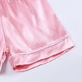 thumbnail image 7 of Hienoo Big Girls Pajama Set Silk Satin Solid Short Sleeved Top and Shorts Sleepwear Pj, 7 of 7