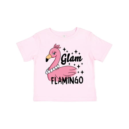 

Inktastic Glam Pink Flamingo with Pearls Girls Toddler T-Shirt