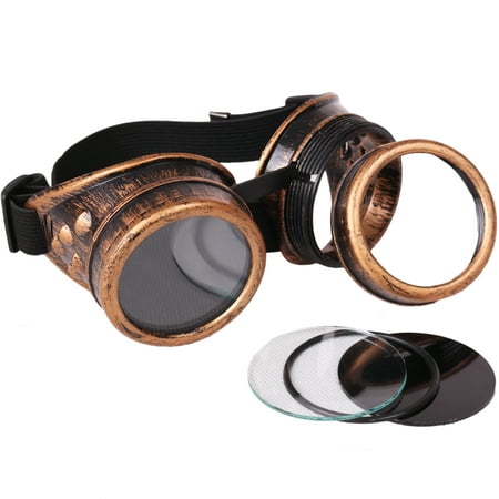 Star Power Steampunk Goggles Costume Accessory, Bronze Black, One-Size