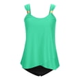 thumbnail image 6 of Womens Bikini Swimsuit High Waist Strappy Tankini Top Bottom Two Piece Swimwear Tummy Control Bathing Suit Beach Vacation Pool, 6 of 6