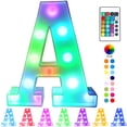 thumbnail image 2 of Luces de letras de marquesina LED de colores con control remoto - Letreros de marquesina iluminados - Letras de barra de fiesta con decoraciones iluminadas para el hogar - Multicolor H, 2 of 5