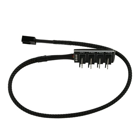 PWM Fan Hub, 4-Pin Computer CPU / Chassis Power Multiplexer Connector Cable Adapter for Radiator