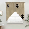 thumbnail image 3 of Farmhouse Swag Valances for Windows 2 Pack Cute Animal Claws Vintage Brown Linen Texture Swag Kitchen Curtains 36 Inches Long Rod Pocket Short Window Treatment for Kitchen Bathroom 36"x36", 3 of 9