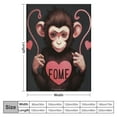 thumbnail image 4 of FUMJ Just A Girl Who Loves Monkeys Blanket Cute Funny Monkey Decor Throw Blanket Gifts for Girls Boys Super Warm Soft Plush Flannel Blanket Winter Couch Bedding Blanket for Baby Kids Women, 4 of 6