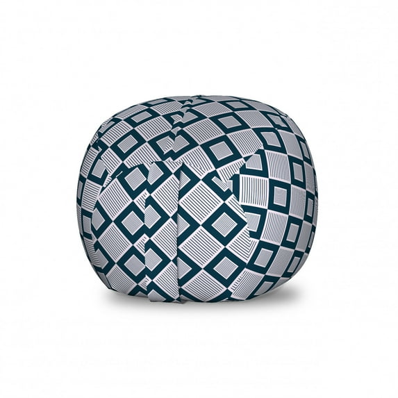 Geometric Storage Toy Bag Chair, Vertically Arranged Repeating Striped Squares Abstract, Stuffed Animal Organizer Washable Bag, Large Size, Violet Blue Purple, by Ambesonne