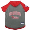 Pets First MLB Philadelphia Phillies Hoodie Tee Shirt for Dogs and Cats, Warm and Comfort - Extra Small