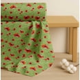 thumbnail image 4 of Soimoi Green Cotton Cambric Fabric Text & Poppy Floral Print Fabric by the Yard 42 Inch Wide, 4 of 7