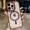 thumbnail image 1 of Hardware Strong Magnetic Attraction [metal Lens Frame+buttons] Suitable For IPhone 15, 14, 13, 12, 13 Pro Max 15Plus, 14Plus Transparent Acrylic Phone Case, 1 of 4