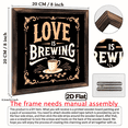thumbnail image 3 of 1pc Love is Brewing Vintage Wooden Hanging Sign - 8x8 Inch Rustic Coffee Cup Rose Wall Art with Recycled Frame, Valentine's Day Decoration, Farmhouse, No Electricity Needed, Gift, Bathroom or Loved, 3 of 9
