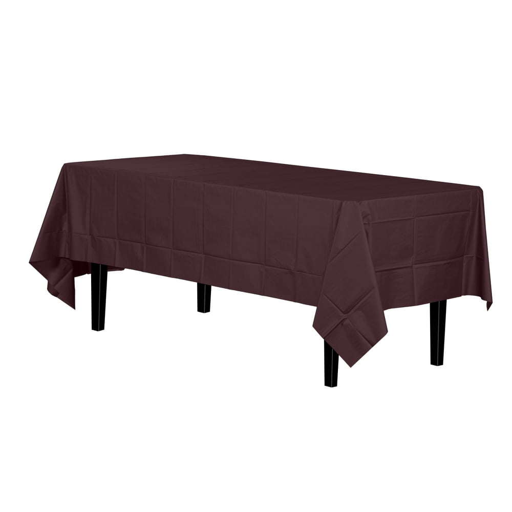 Disposable Brown Plastic Tablecloth Cover Heavy Duty Plastic Rectangle