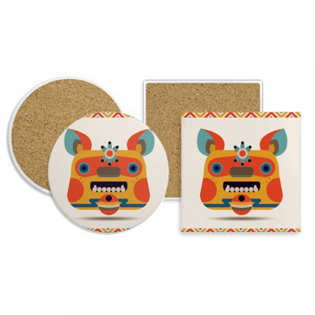 

Chinese Style Monster Coaster Cup Mug Holder Absorbent Stone Cork Base Set