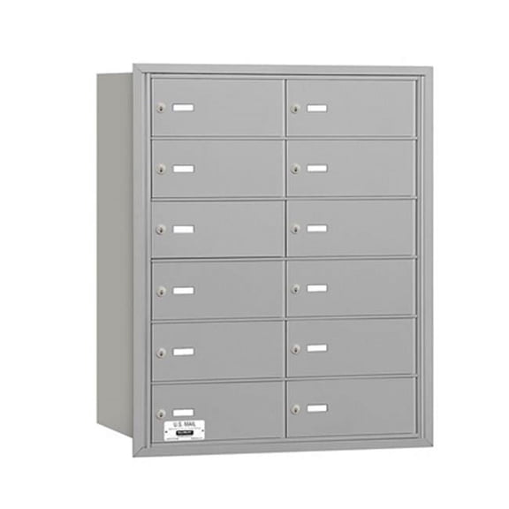 Salsbury  Salsbury 4Bplus Horizontal Mailbox 12 B Doors - Aluminum - Rear Loading - USPS Access