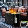thumbnail image 3 of AMADA HOMEFURNISHING 43 Inch Propane Fire Pit Table, 60,000 BTU Gas Fire Pit with Lava Rocks, Waterproof Cover, Removable Lid, Cup Holders, 2-in-1 Fire Table for Patio, Backyard, Garden, Black, 3 of 8
