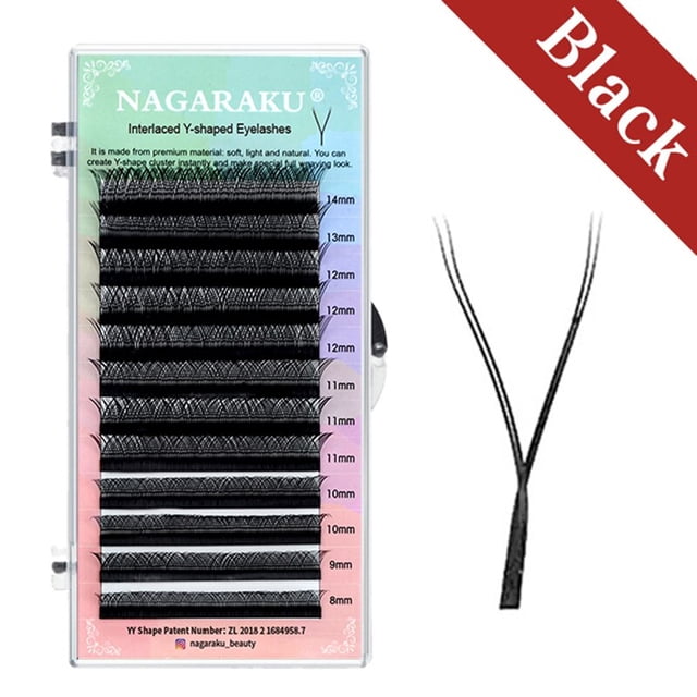 NAGARAKU YY Forma Doble/Tres Puntas Divididas Triple Superior Entrelazado Raíz Extensiones de Pestañas Pestañas Dengxun unisex