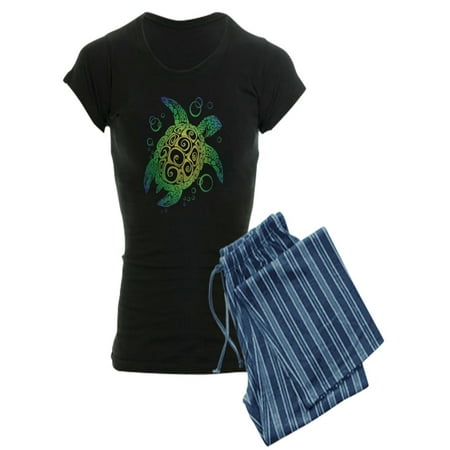 

CafePress - Tribal Turtle Green - Women s Dark Pajamas