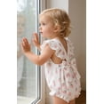 thumbnail image 5 of Happy Town Baby Girl Summer Clothes Infant Sleeveless Cotton Romper with Soft Bib Toddler Ruffled Jumpsuit Bodysuit, 5 of 9