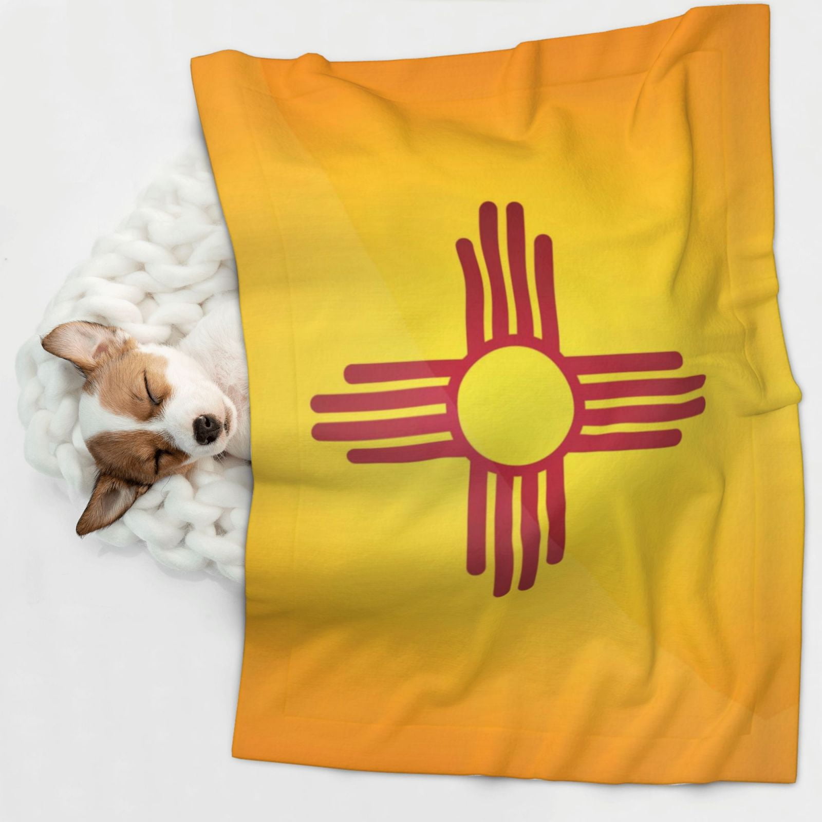 Flannel Throw Dog Blanket Flag Of-New-Mexico Soft Warm Print Pet Blankets for Small Dog Cat Puppy