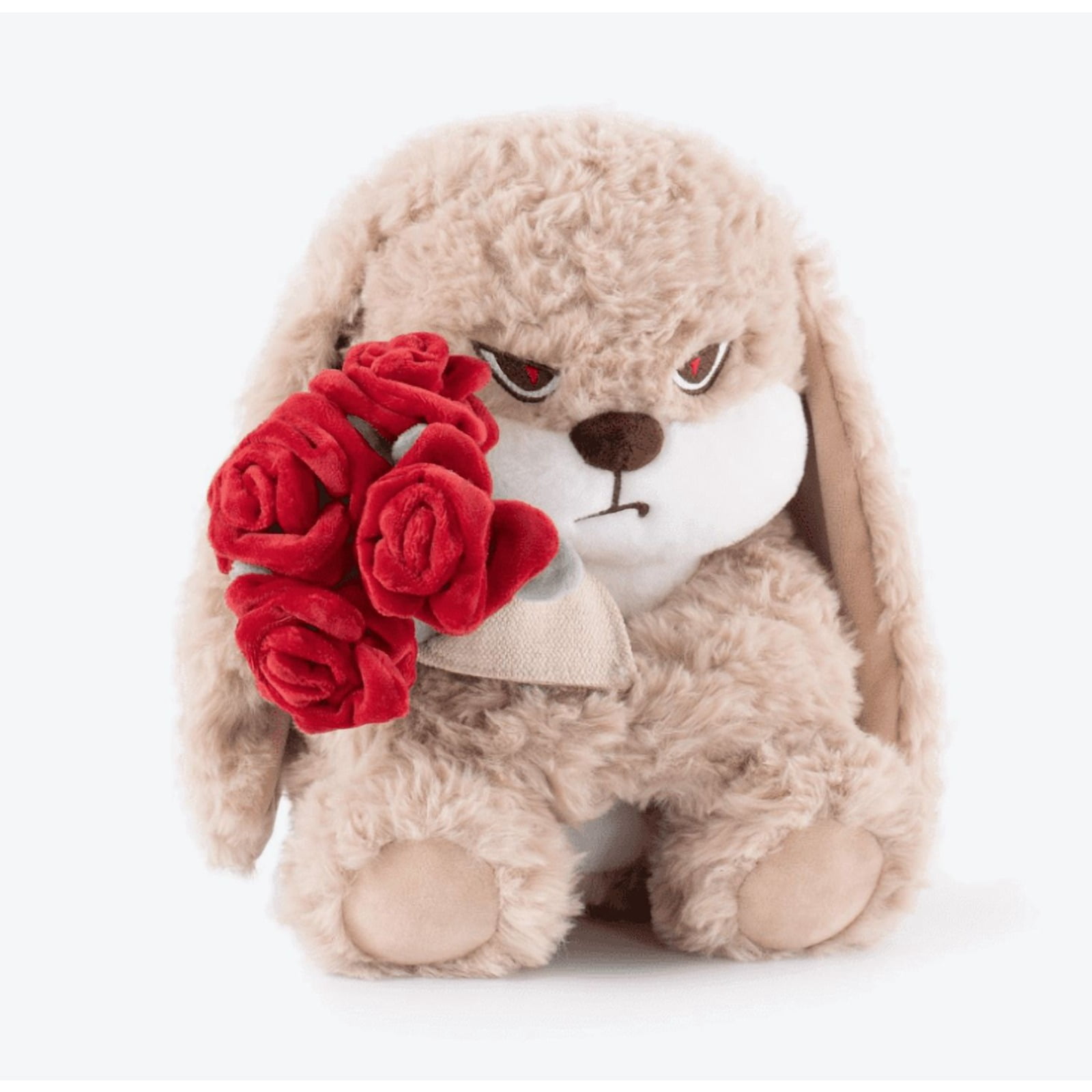 Cute Bunny Plush Toy with Rose Kawaii Soft Rabbit Doll Funny Gift Plush Home Decor Pillow