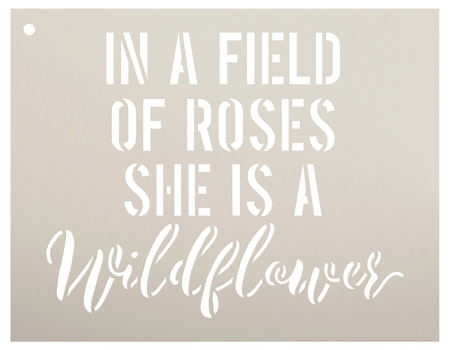 She Is A Wildflower Word Stencil by StudioR12CHOOSE SIZE 9" X 7