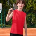 thumbnail image 4 of TIREOW Boys Athletic Tank Tops Solid Color Sleeveless Crew Neck Vest Summer Lightweight Stylish Breathable Workout Shirts, 4 of 7