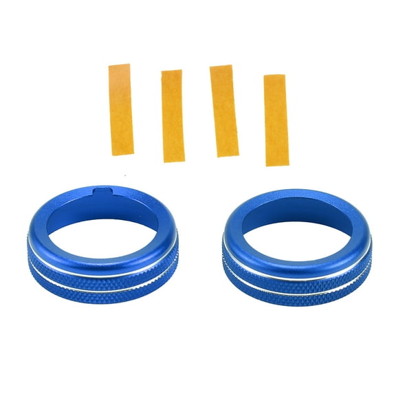 Unique Bargains AC Climate Control Switch Knob Cover Interior Trim for Ford for Mustang 15-21 Aluminum Alloy Blue 2 Pcs