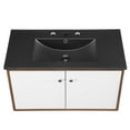 thumbnail image 6 of Modway Transmit 36" Wall-Mount Bathroom Vanity in Walnut Black, 6 of 8