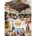 thumbnail image 5 of Rustic Botanical Table Cloth, Waterproof Tablecloth for Square Tables, Japanese Herb on Brown Simple Art Reusable Washable Fabric Table Cover for Restaurant Kitchen Dining Tables 54"x54", 5 of 9