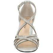 Bella Vita Womens Aliette Faux Leather Rhinestone Block Heel