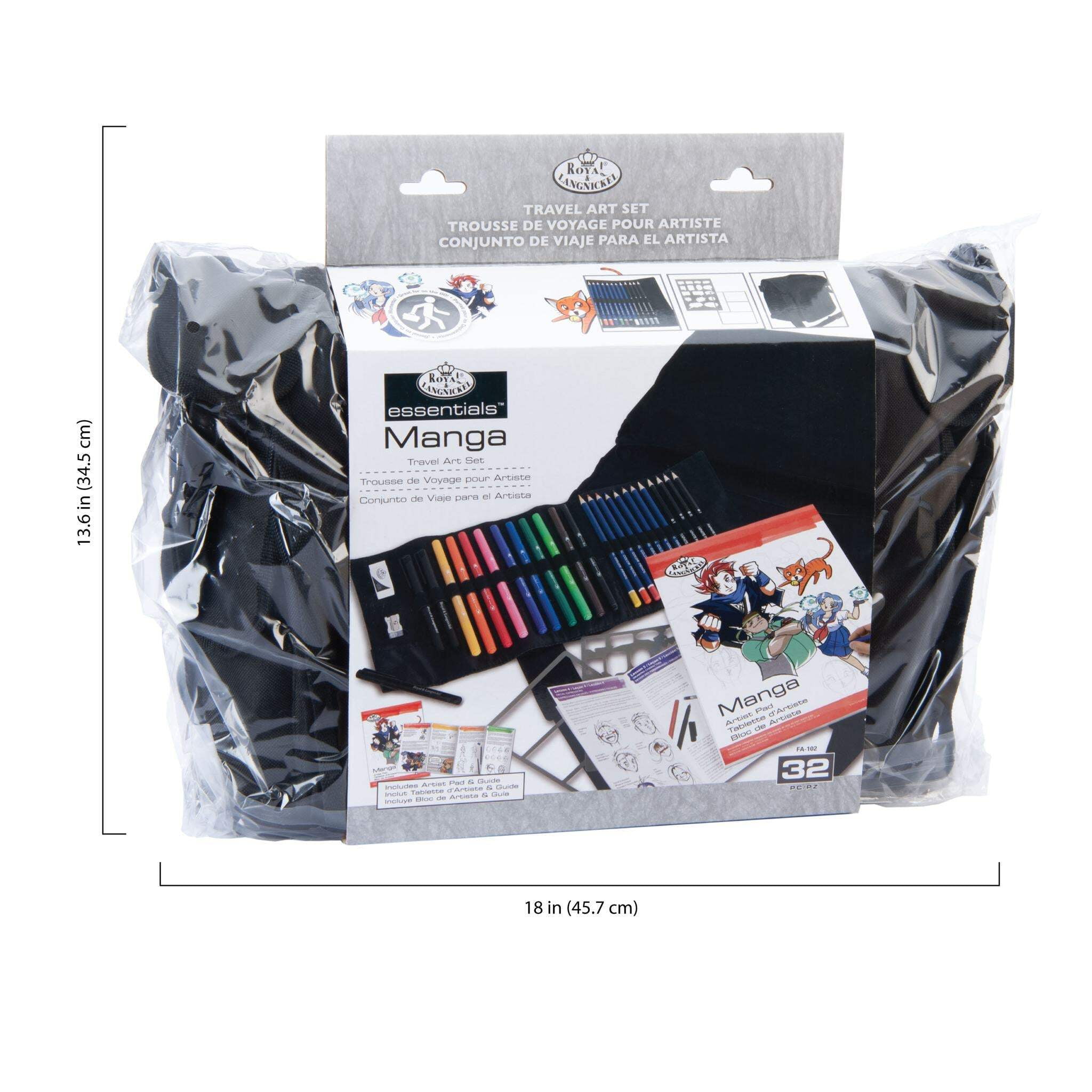 Royal & Langnickel Essentials™ 32pc Manga Drawing & Sketching Travel Art Set
