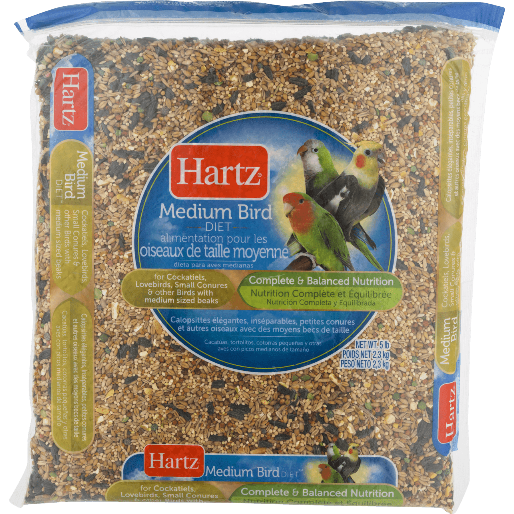 hartz medium bird food 5.0 lb