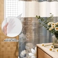 thumbnail image 3 of No Hook Shower Curtain, Brown Grey Floral Shower Curtains for Bathroom with See Through Top Window, Spring Summer Botanical Vintage Waterproof & Washable Bath Curtain Stall 48"x72", 3 of 9