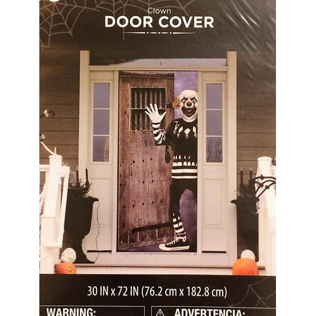Halloween Scary Clown Door Cover - 30 x 72 By Retail Ship from US