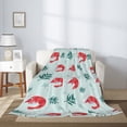 thumbnail image 2 of Throw Blanket for Couch Sofa and Bed, Red Shrimp Green Grass Super Soft Plush Throw Blanket, Fuzzy Cuteness Comfy Warm Washable Flannel Blanket & Throws for All Season 40"x30", 2 of 5