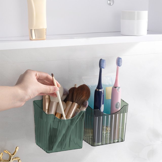 RKSTN Storage Basket White Plastic Storage Bins for Pantry Organization with Four Handles Kitchen Gadgets
