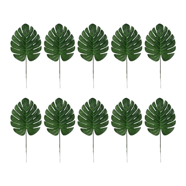 Injueey 10 bolsas de hojas de bambú con espalda de tortuga simulada realista verde para una decoración floral exquisita que hace que la hoja Type3 NO3