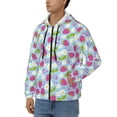 thumbnail image 3 of Kdxio Strawberry And Flowers Print Men Hoodies Casual Hoodies for Men with Zip Pockets Full Zip Long Sleeve Sweatshirt Sports Hooded Jacket-X-Large, 3 of 5