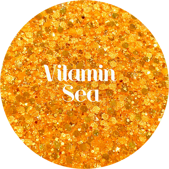 Glitter Heart Co. - High Quality Polyester Glitter - Vitamin Sea - 1 oz Bag - Neon Orange Chunky Mix