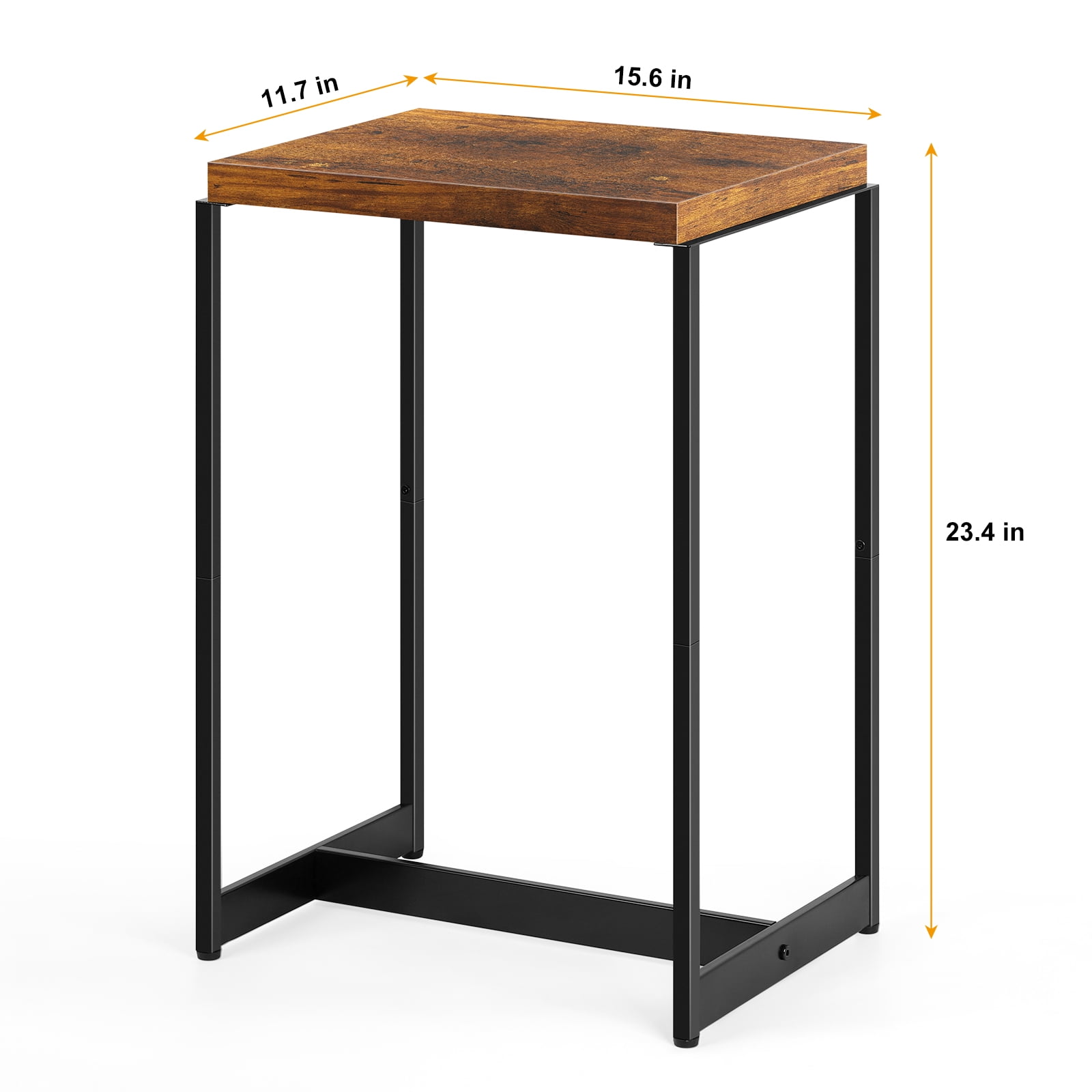 Oumilen Adult Modern Nightstand Narrow Side Table End Table, Rustic Brown