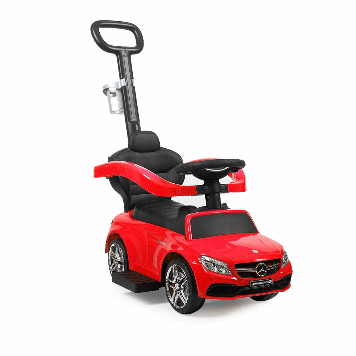 Kepooman Ride On Push Car w/ 4 Wheels, Convertible Baby Toddler Stroller, Red Kepooman Ride On Push Car w/ 4 Wheels, Convertible Baby Toddler Stroller, Red