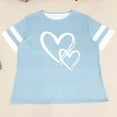 thumbnail image 4 of Women's Hearts Printed Oversized T-shirts Striped Short Sleeve Crew Neck Casual Summer Baggy Tee Shirt Tshirts (XL, Light Blue), 4 of 8