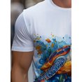 thumbnail image 4 of Men's adult short-sleeved T-shirt, suitable for home wear, displaying vivid turtle patterns, made of soft materials, comfortable and durable, suitable for casual wear, 4 of 6
