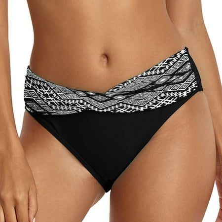 RUTAYY Swimwear Women Swim Shorts Casual Ethnic Flower Printed High Waist Loose Tight Belt Sports Shorts Bikini Bottom Front Ruched Bathing Bottoms Pool Beachwear