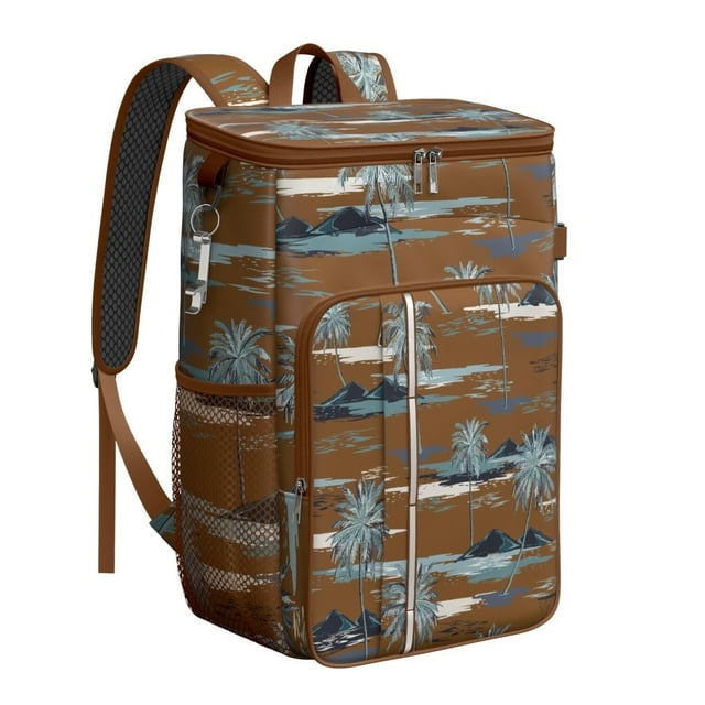 Coastal Paradise Insulated Backpack Cooler - Lightweight 20L Picnic Backpack for Beachgoers & Outdoor Enthusiasts