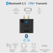 1Mii B05 Airplane Bluetooth 5.3 Adapter for Headphones, In-flight Wireless Adapter With Charging Case