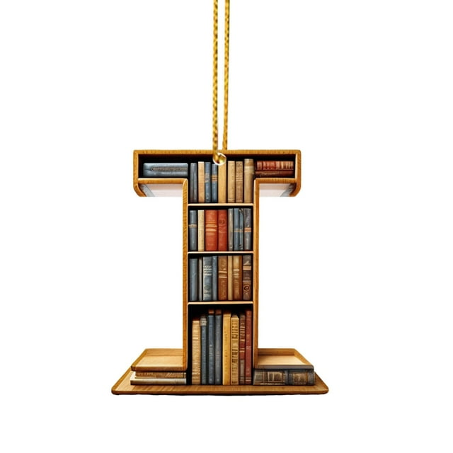 Ltdhehe 2D Acrylic Christmas Cute Double Print 2D Gift Pendant 1 Piece Bookshelf English Letter Modeling